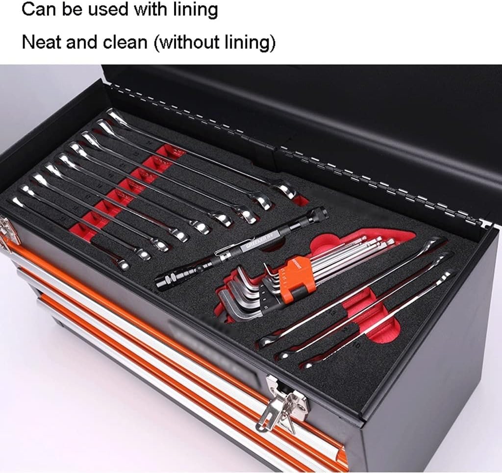 Portable Tool Box Tool Box Organizer Steel Tool Box Drawer Roller Tool Box Household Tools and Storage Metal Box（Orange and Black） Small Parts Box (Size : 4 Drawers)
