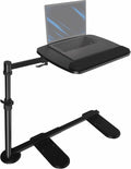 VIVO 20 inch Over Couch Swivel Table, Laptop Desk for Remote Work, Portable Recliner Workstation with Height Adjustable Swing Arm, Black, DESK-ST02C