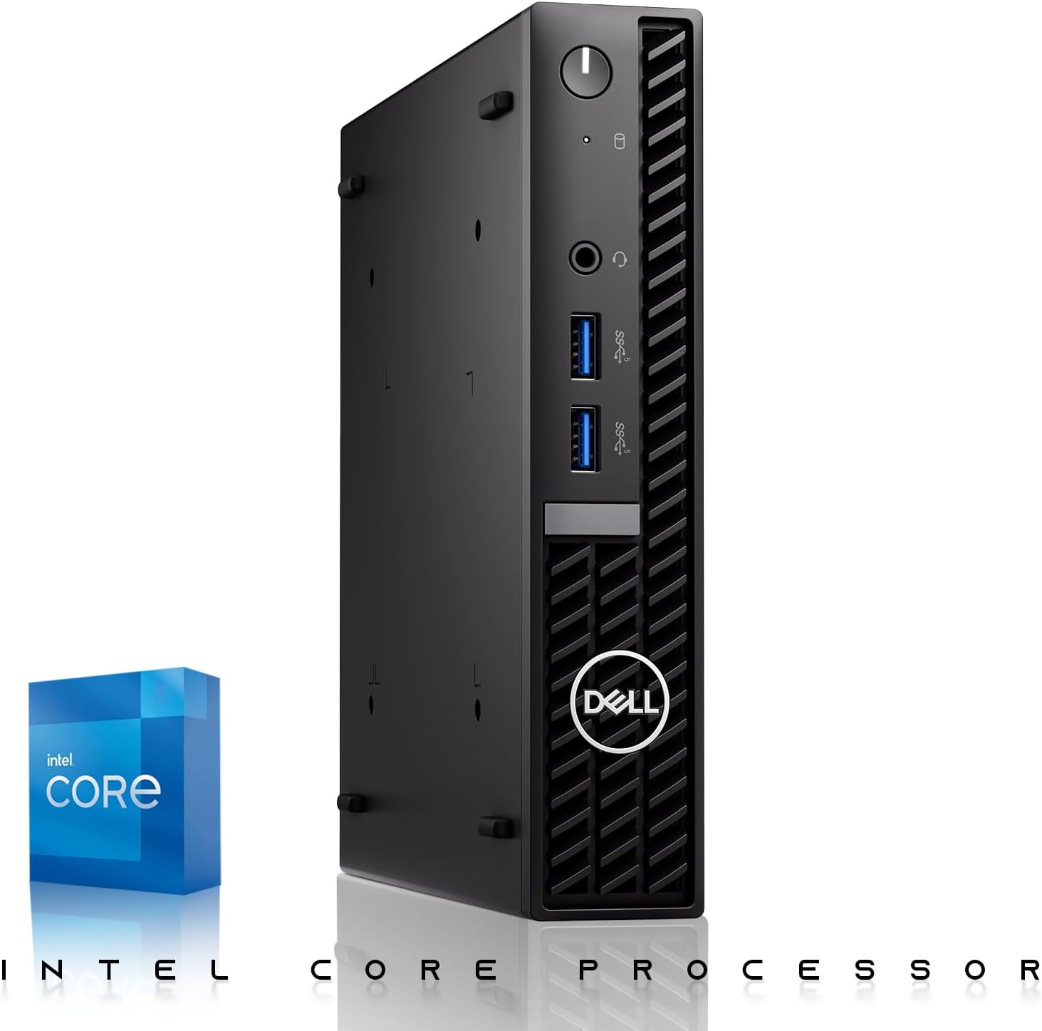 Dell Optiplex Tiny Mini Desktop PC, Intel Core i5, 32GB RAM, 1TB SSD with 24 inch Curved Monitor, AI Enabled RGB Keyboard Mouse, RGB Soundbar and Webcam Windows 11 Pro (Renewed)