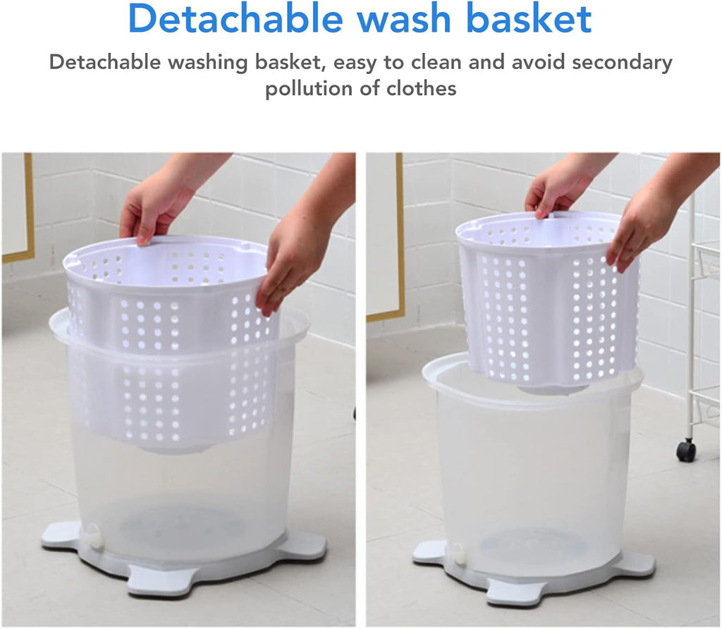 Portable Washing Machine 2 in 1 Hand Crank Mini Clothes Spin Dryer for Dorms, Apartments, Camping, RV - Washer and Dryer - Manual Non Electric