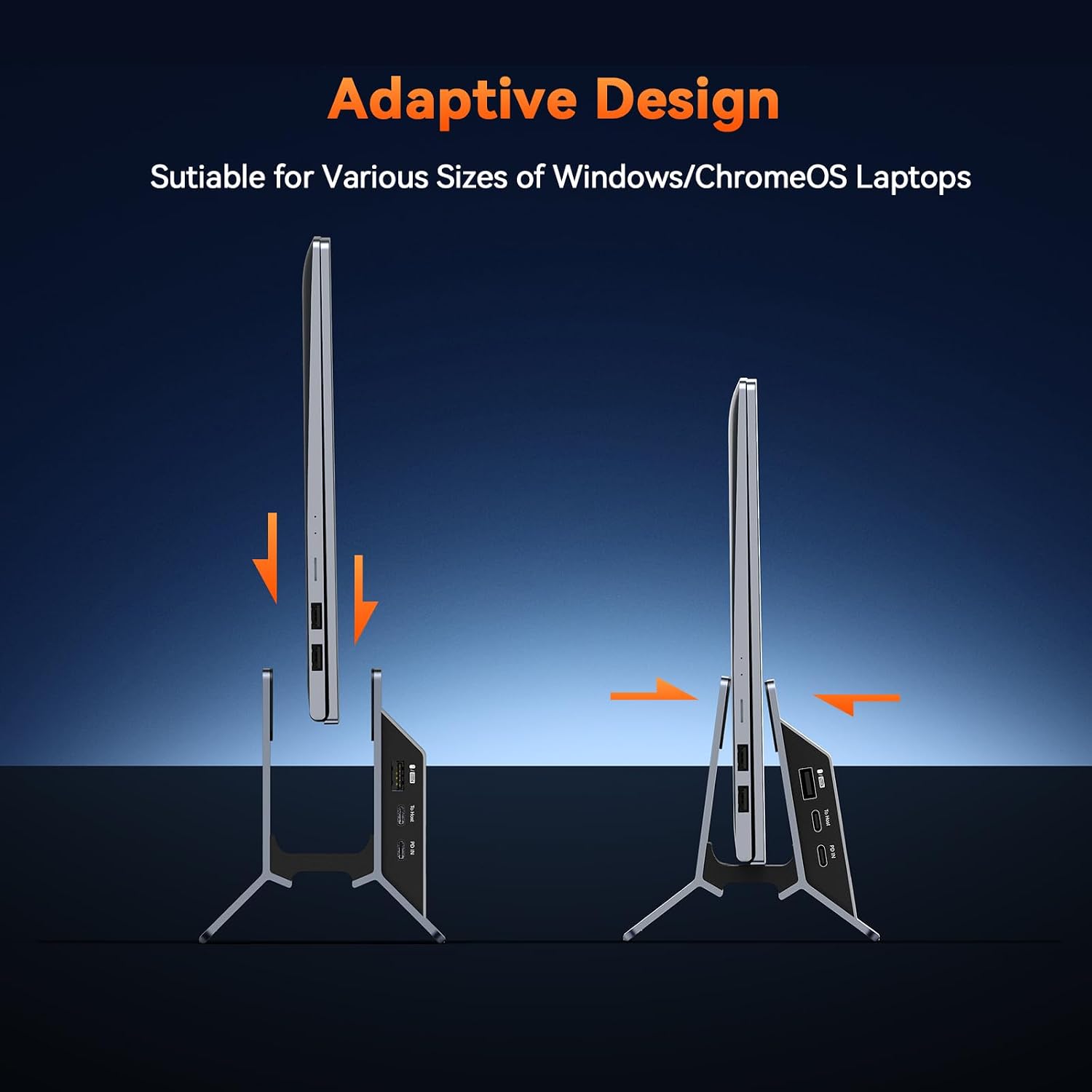 TobenONE Docking Station with Dual Monitor,4K@60Hz 2 HDMI,100W Power Supply, PD 3.0,6 USB,Gigabit Ethernet, Laptop Stand Vertically,for Windows,ChromeOS and More Space-Saving for Office/Home/Study