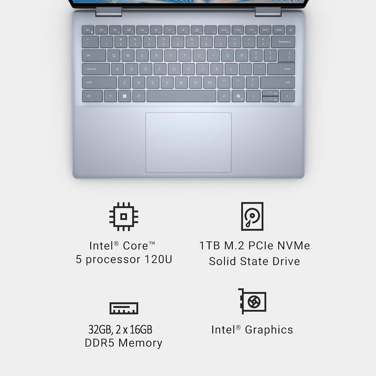 Dell Inspiron 14 7440 2-in-1 Laptop (14' FHD+ Touchscreen, Intel Core 5 120U (> i7-1355U), 32GB DDR5, 1TB SSD), for Creator, Designer, 10-Hr Long Battery Life, Backlit, Win 11 Pro w/ AI Copilot