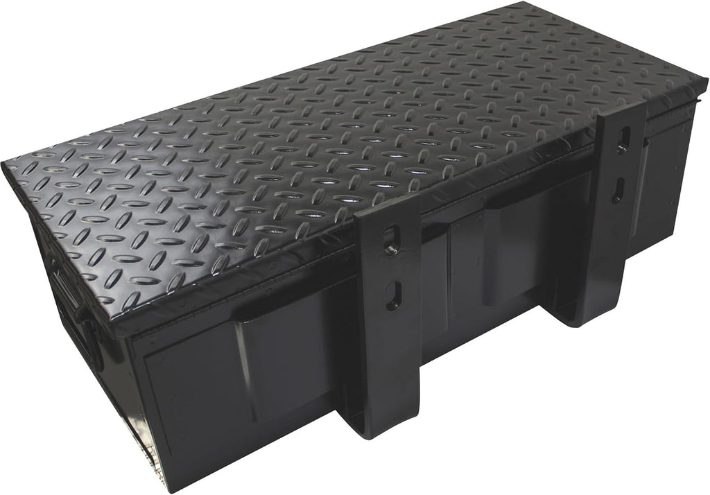 K & M No. 30 Tractor and Truck Tool Box - Steel, Gloss Black, Hasp Latch, Mounting Brackets Included, Model Number 1520