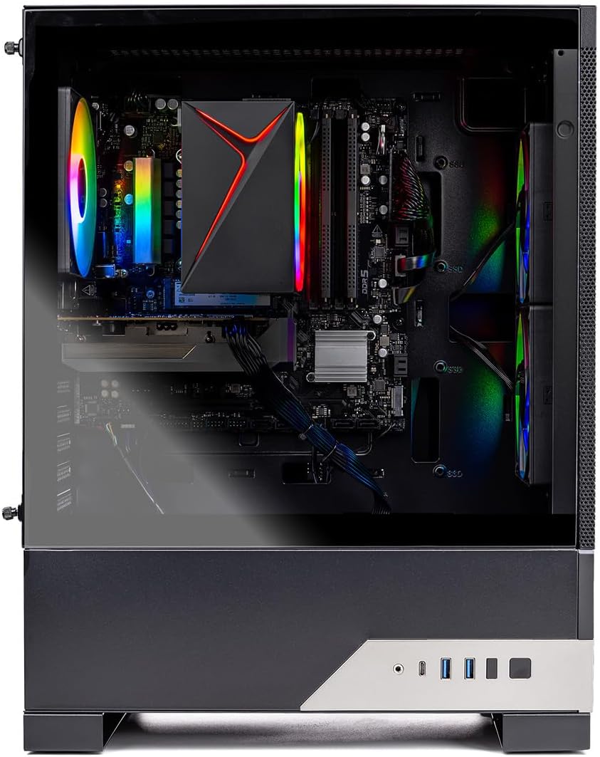 Skytech Gaming Nebula 2 Gaming PC, Intel i5 14400F 2.5GHz, NVIDIA RTX 5050 8GB, 1TB NVMe SSD, 16GB DDR5 RAM 5200, 650W Gold PSU, Wi-Fi, Win 11, Gaming Desktop