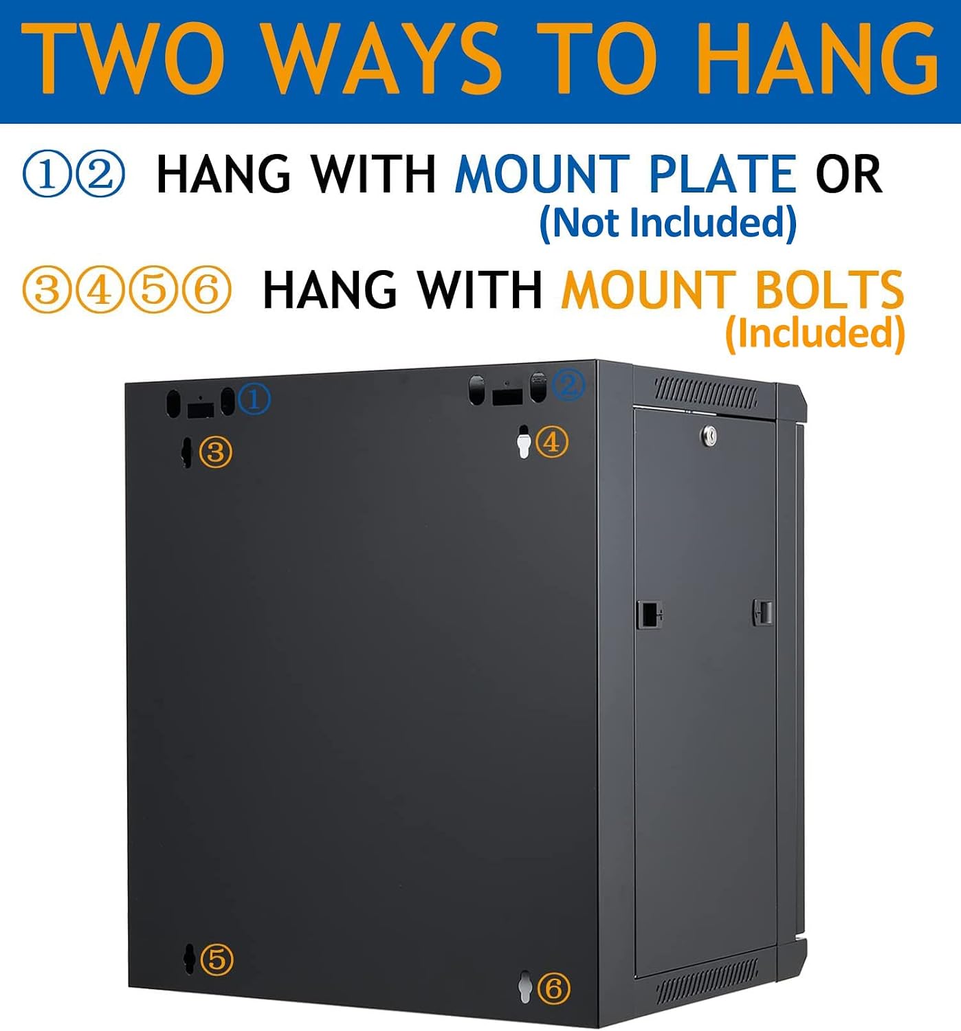 12U Wall Mount Server Cabinet Network Rack Enclosure Locking Glass Door