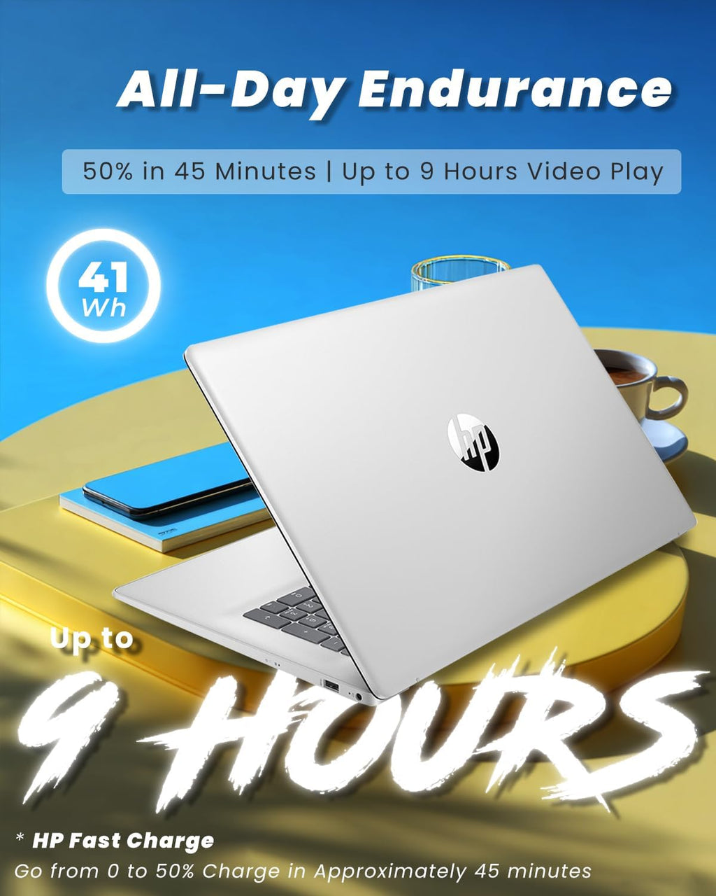 HP 17.3-inch HD+ Laptop Computer - Intel 8-Core i3-N305 Processor, Wi-Fi 6, Intel UHD Graphics, Fast Charge, AI Copilot, Windows 11 Pro, for Everyday Study or Business Work(16 GB RAM | 512 GB SSD)