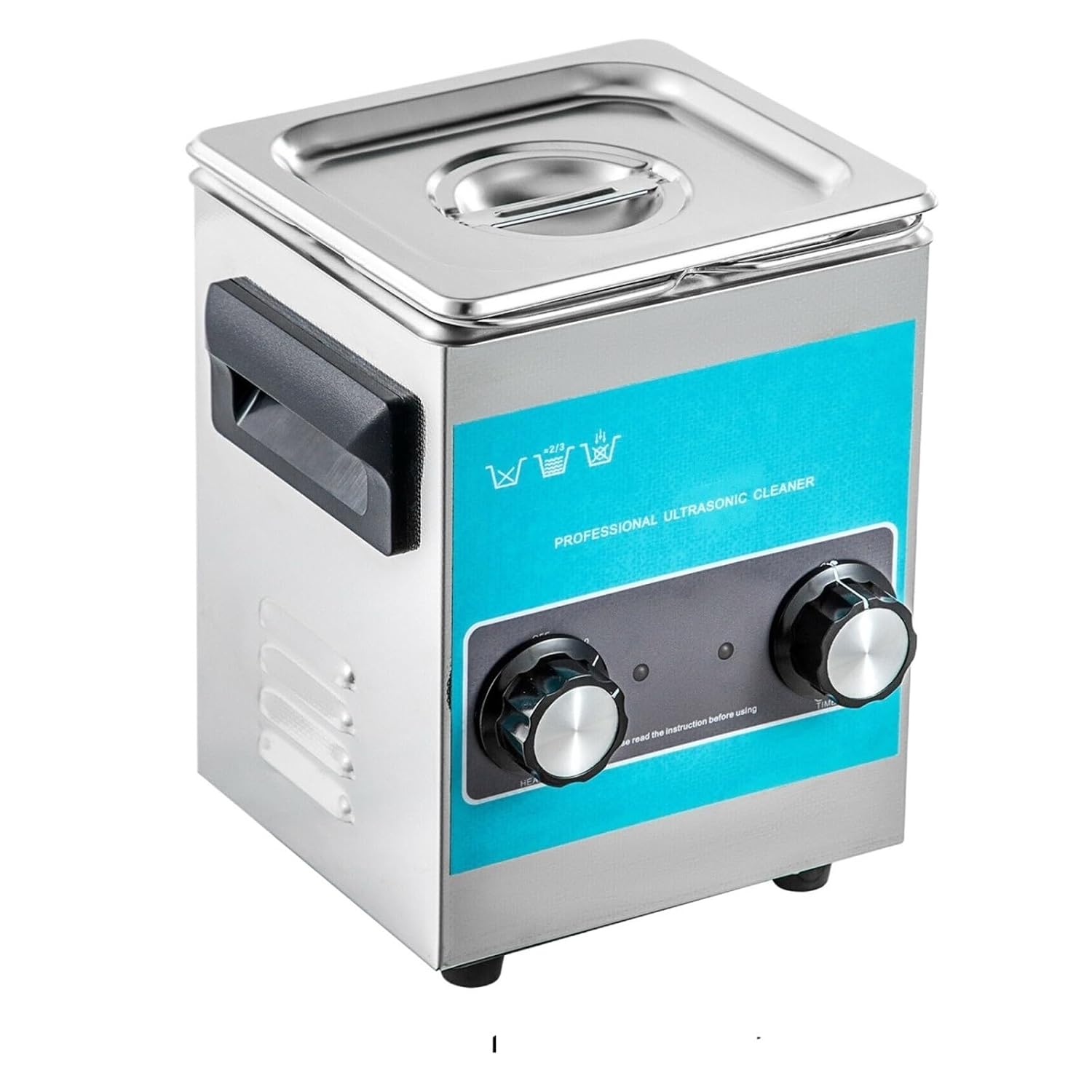 Ultrasonic Cleaners, 2L Knob Ultra Cleaner with Heater Mini Portable Washing Machine Ultrasound Small Dishwasher Jewelry Glasses Parts