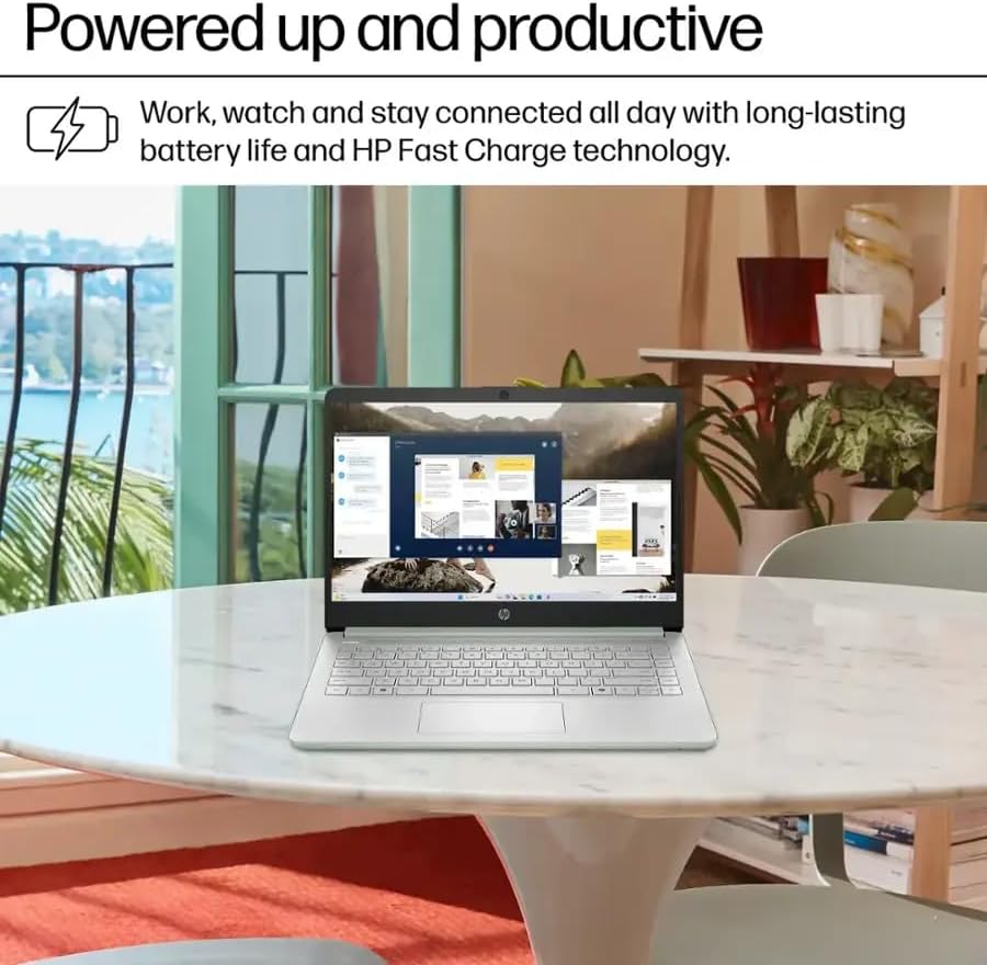 HP Laptop 14' for Student & Business, 1 Year Office 365, 16GB RAM, 384GB Storage(128GB UFS + 256GB SD Card), Intel Quad-Core Processor(Beat i3-1115G4), Wi-Fi 6, Webcam, USB C, Win 11 Pro