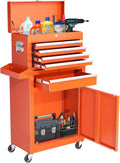 Multifunctional Portable Rolling Tool Chest with Detachable Top Box and Lockable Wheels | Heavy Duty Tool Cabinet with Drawer Liners, for Garage, Warehouse & Repair Shop for Garage(Orange)
