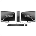 HP Elite Desktop Computer, Intel Core i5 3.1GHz, 8GB RAM, 1TB SATA HDD, Keyboard & Mouse, Wi-Fi, Dual 19in LCD Monitors (Brands Vary), DVD-ROM, Windows 10, (Renewed)