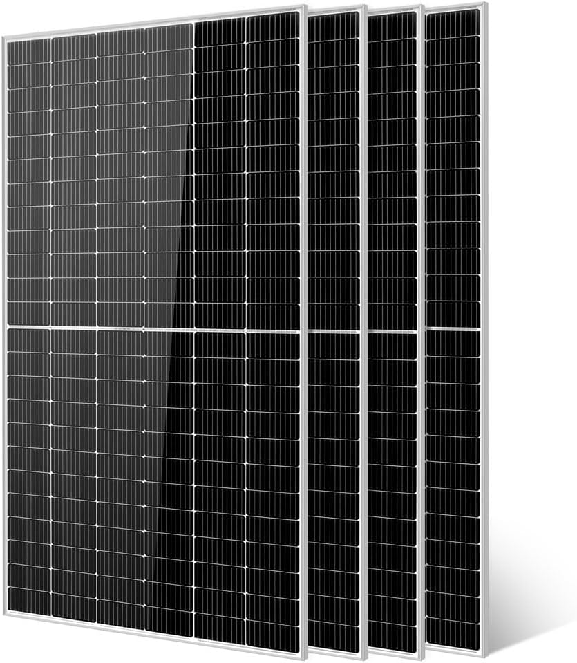SUNGOLDPOWER 550W Solar Panel 4PCS,Monocrystalline,High Efficiency,IP68 Waterproof for Charging 12V/24V/36V/48V Battery on Roof,Yard,Farm,Marine,on/Off Grid System UL61730(Total 2200W)