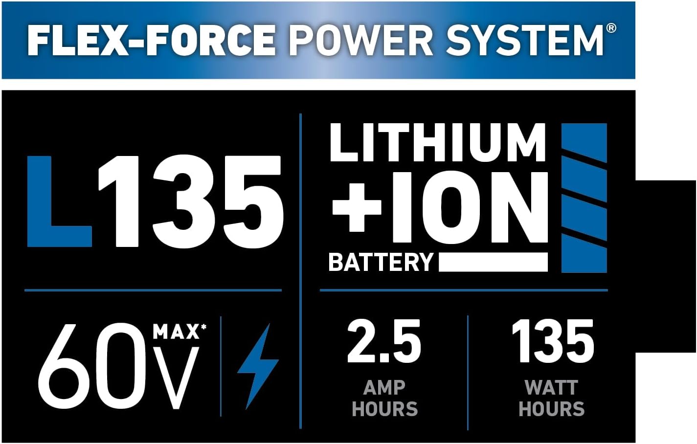 Toro Flex-Force Power System 60-Volt Max 2.5 Ah Lithium-Ion L135 Battery