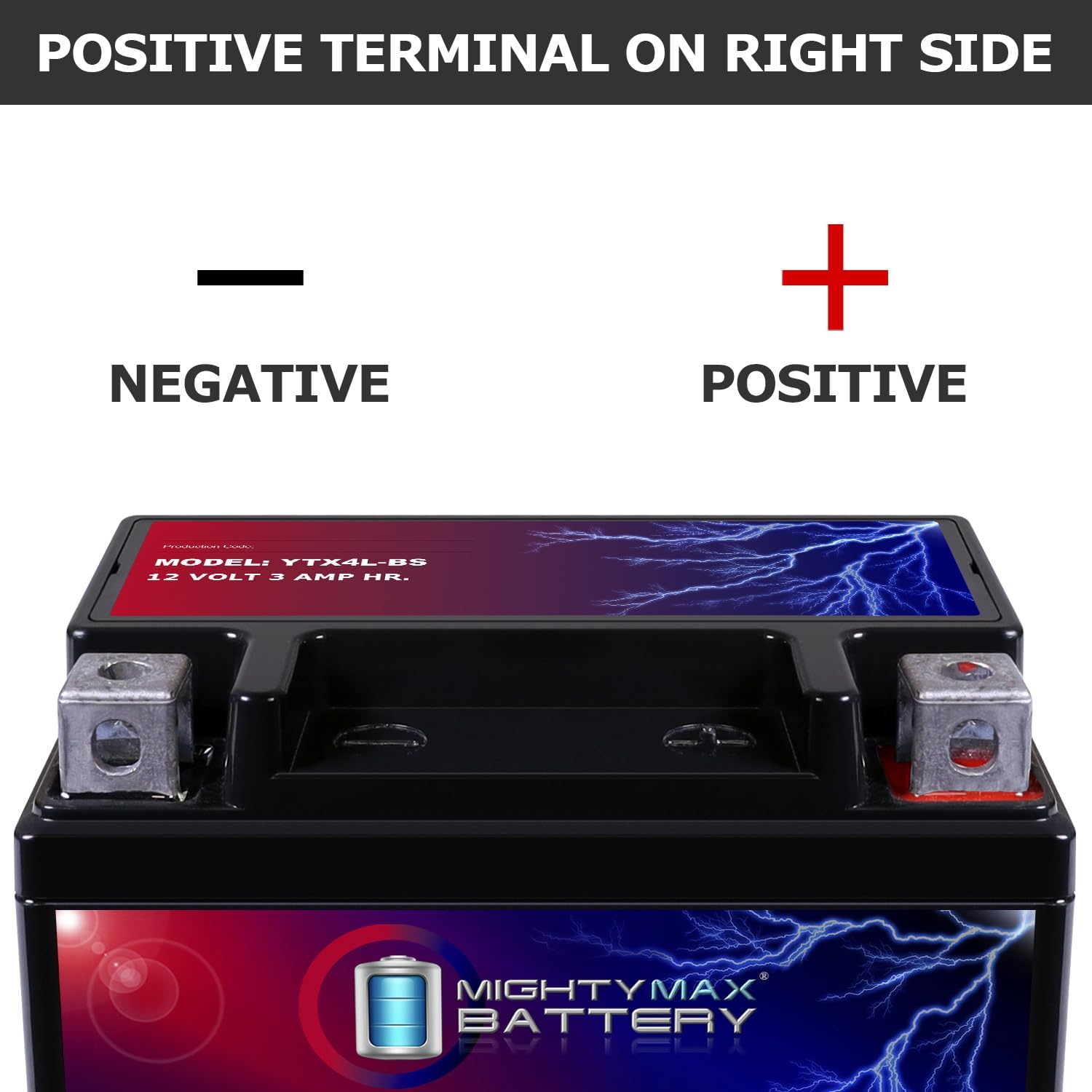 Mighty Max Battery YTX4L-BS 12 VOLT 3AH MOTORCYCLE BATTERY REPLACES YTX4L-BS - 10 PACK