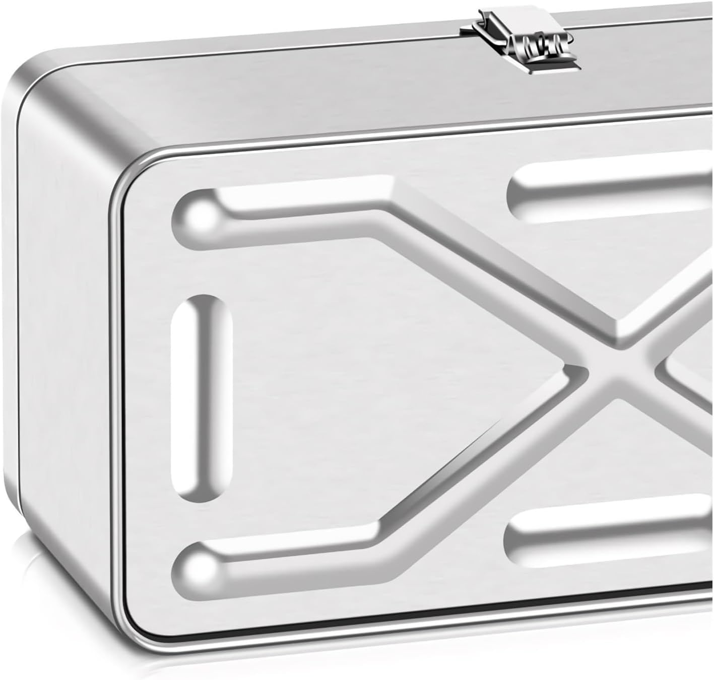 Tool Box Silvery Metal Tool Box Metal Storage Box Portable Organizers Household Tool Storage Case with Removable Tray and Carry Handles Tool Storage(Medium)