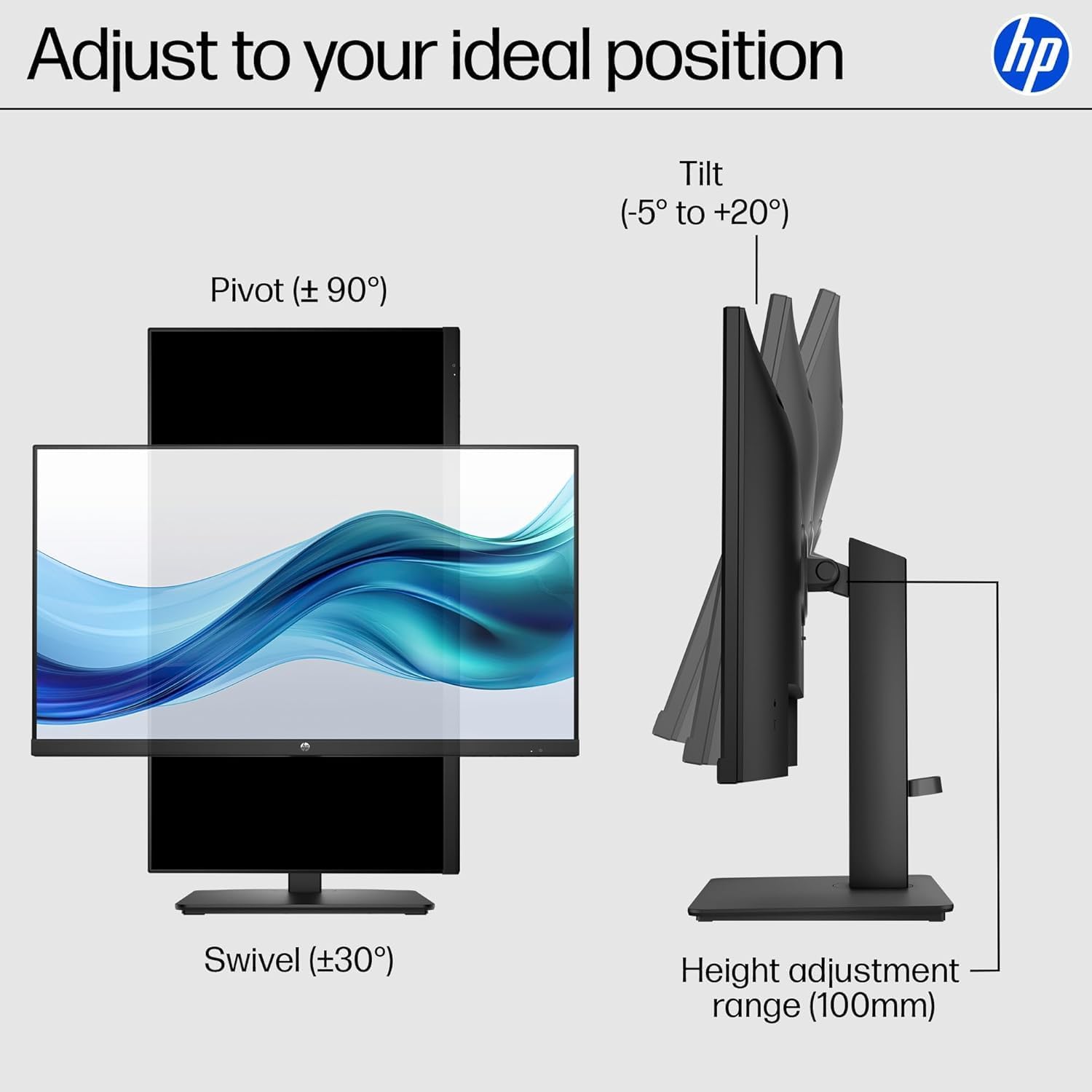 HP 27' FHD 100Hz Monitor with IPS Panel | Built-in Speakers, Eyesafe Display, 3-Sided Borderless, HDMI & DisplayPort, W/HDMI (27-inch)