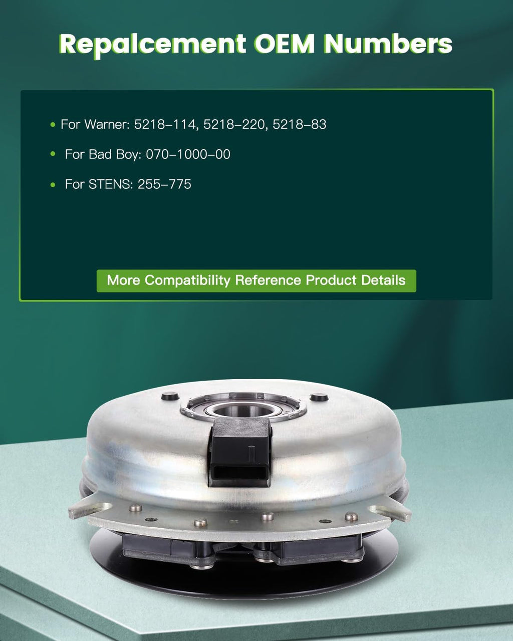 SCITOO PTO Clutch Lawn Mower Grasshopper Mower fit for X0436 for Xtreme: X0436, for John Deere: TCA16999 TCA19141