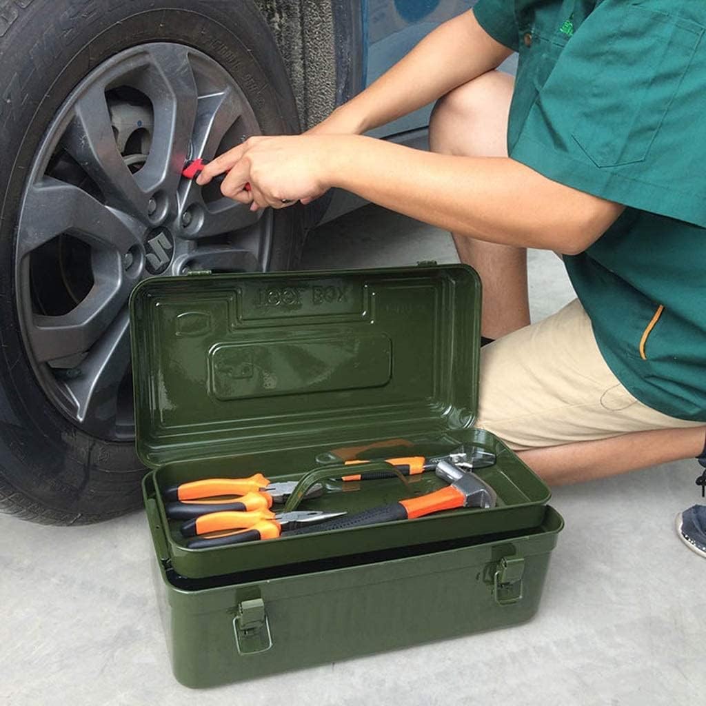 LIOONS Tool Box Thickening Wrought Iron Tool Boxes High Capacity Tool Kit Non-Slip Handle Strong and Sturdy Portable Tool Set