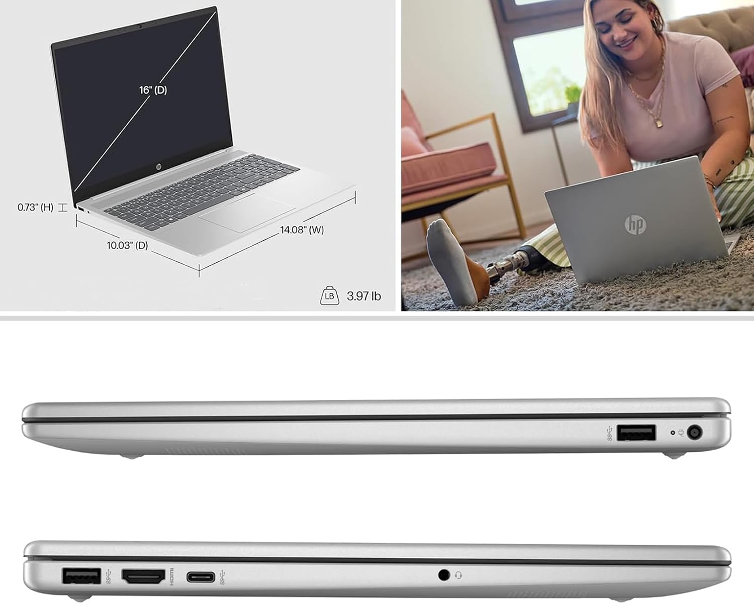 HP 15.6' Business Laptop, Intel Core i5-1235U, 32GB RAM, 1TB PCIe SSD, Windows 11 Pro, w/Extra GaN Charger