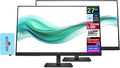 HP Series 3 Pro 27' FHD IPS Monitor with 5ms Response Time, Anti Glare, Flicker Free, VESA Mount (100 x 100 mm), Displayport, HDMI & Dockztorm USB Port Expander, Black Color 2 Pack