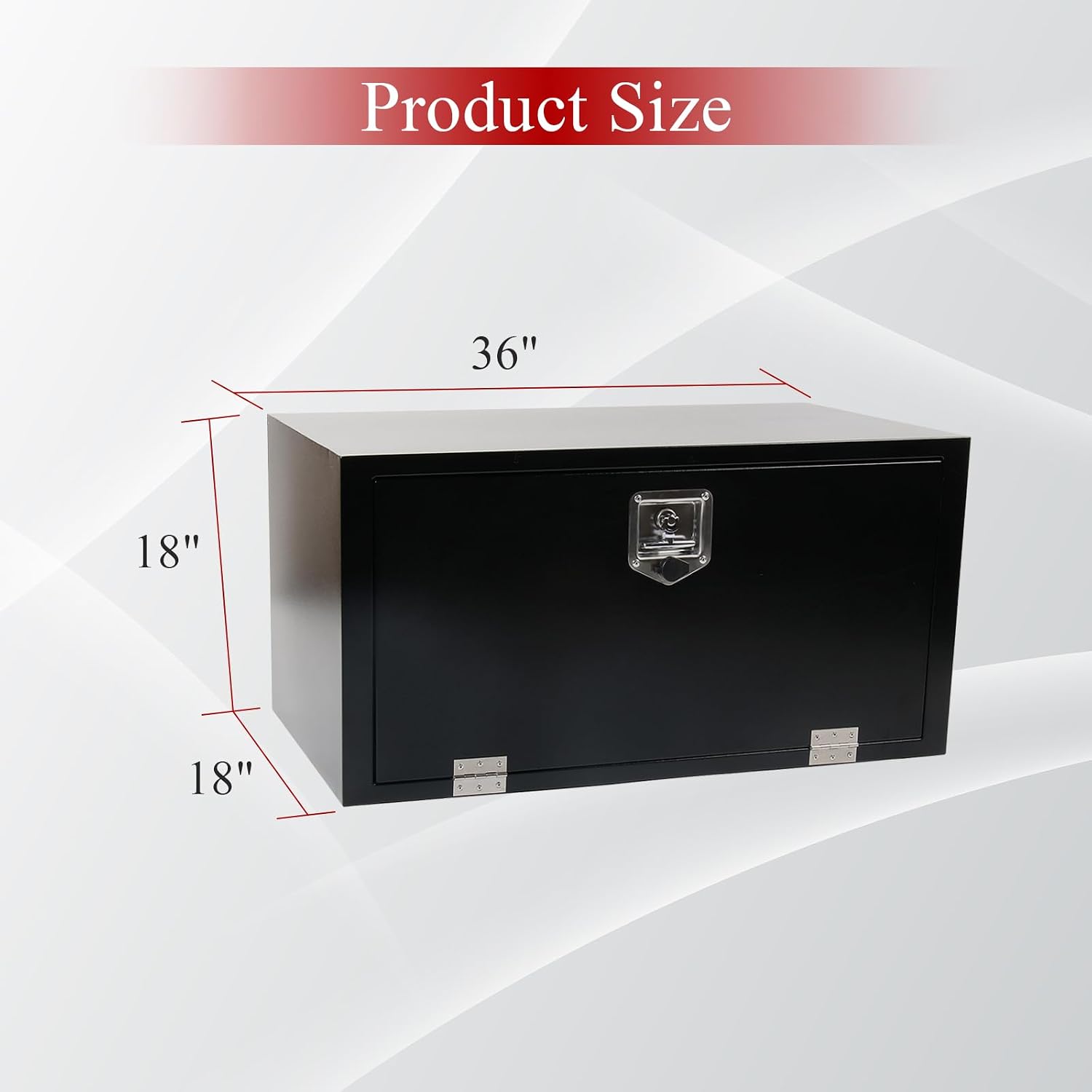 36'' Inch Steel Underbody Truck Tool Box & T-Handle Latch Heavy Duty For Trucks Trailers RV ATV Pickup Trucks Flatbeds Organization Storage Job Tool Chest -36'(L) x 18'(W) x 18'(H) Black