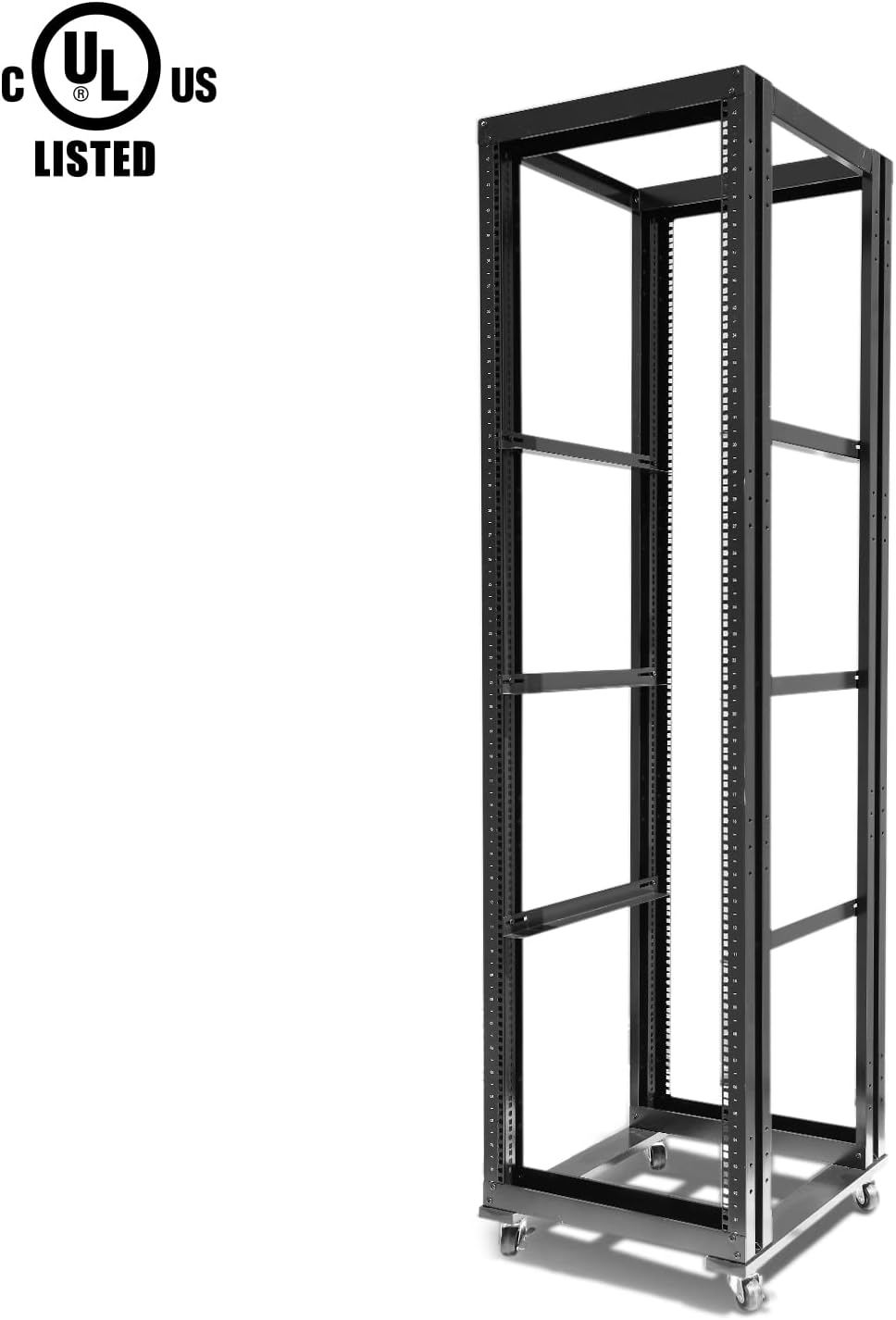 4 Post Open Frame 19inch Server/Audio Steel Rack Aluminum (36U-24)