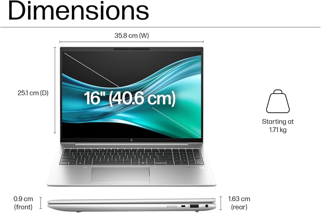 HP EliteBook 860 G11 Business AI PC Laptop (16' FHD+ Anti-Glare, Intel 12-Core Ultra 5 125U (> i7-1355U), 32GB DDR5 RAM, 1TB SSD) Backlit, Fingerprint, 5MP IR Webcam, 2x Thunderbolt 4, Win 11 Pro