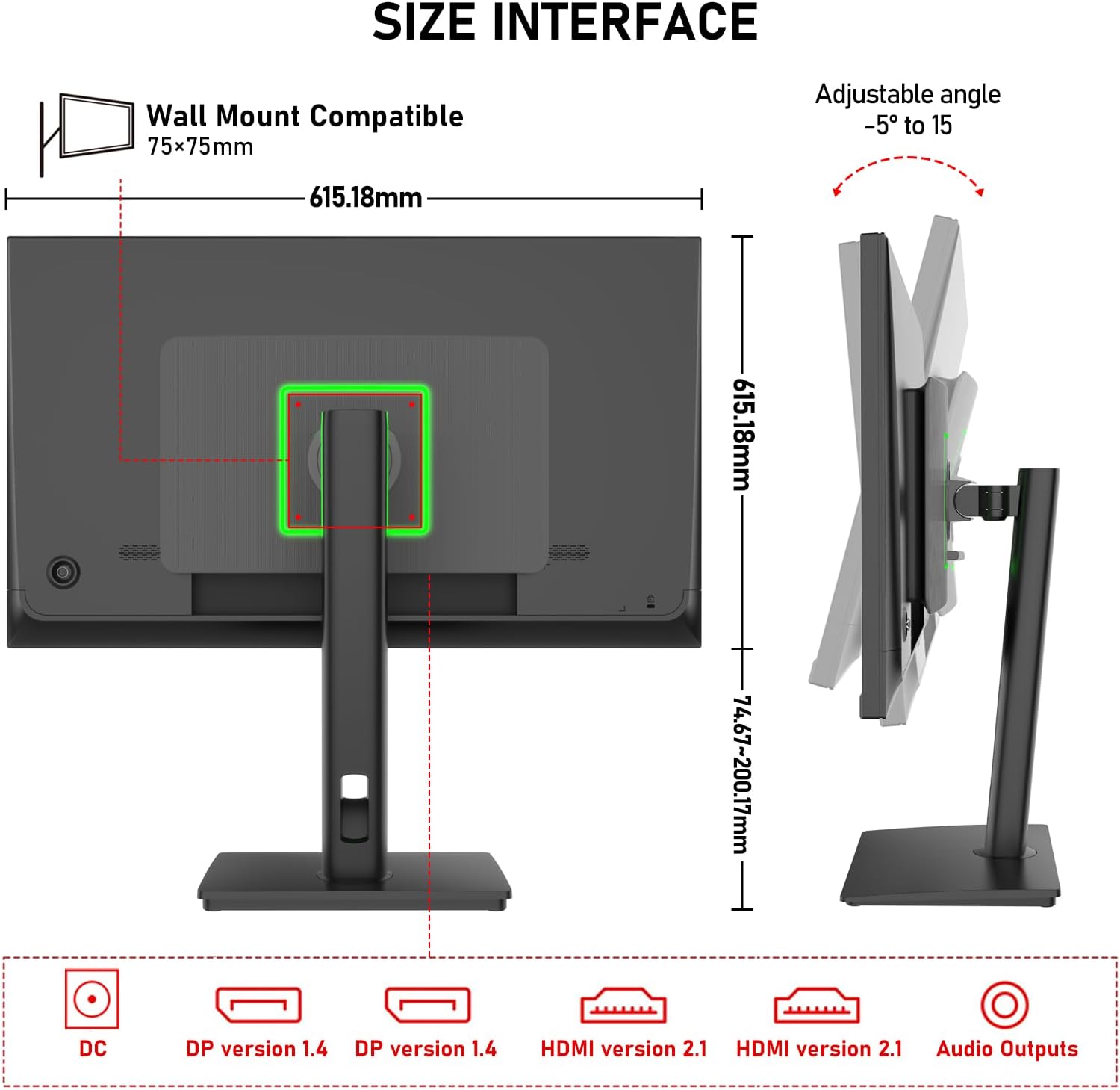 Gawfolk 27 inch IPS Gaming Computer Monitor, UHD 3840x2160 4K 180Hz / FHD 360Hz Dual Mode PC Screen, 1.07 Billion Colours, Adaptive Sync, Height Adjustable,Built-in Speaker,HDMI 2.1 & DP1.4,Black