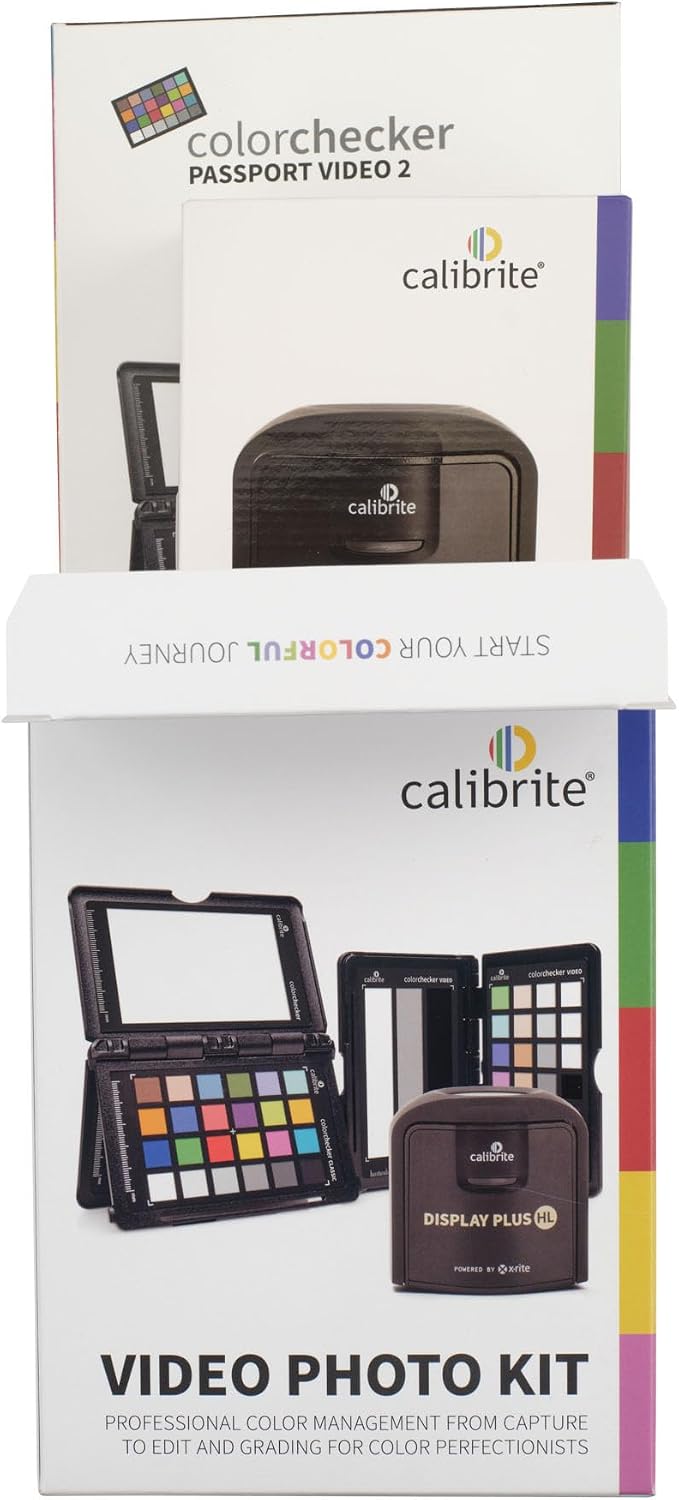 Calibrite Video Photo Kit with Display Plus HL Colorimeter and ColorChecker Passport Video 2, 10,000 Nit Monitor Calibration, Camera Reference System for Photo and Video Accuracy (CCPLHL-PPV2)