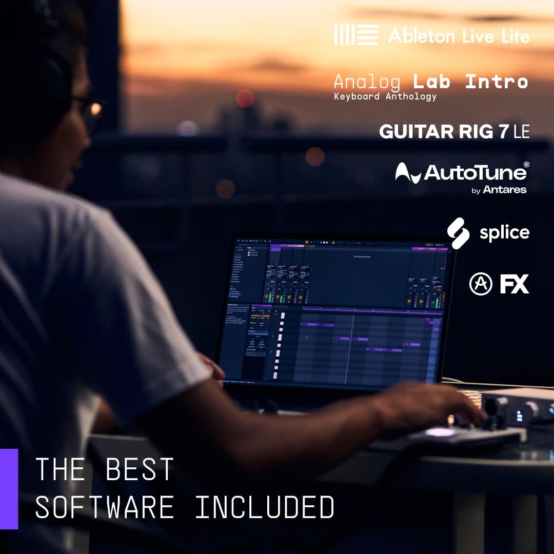 Arturia - MiniFuse 4 - Compact USB Audio & MIDI Interface with Creative Software for Recording, Production, Podcasting, Guitar - White