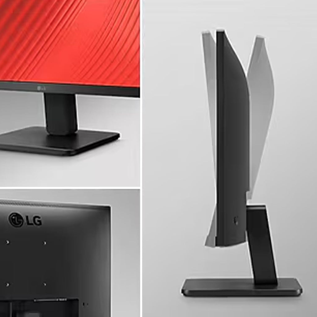 LG 24 inch IPS LCD FHD (1920 x 1080) Monitor, 16:9-100Hz, AMD FreeSync, Tilt and VESA, Low Blue Light, Flicker Safe, HDMI & VGA, 5ms Response Time, Matte Black