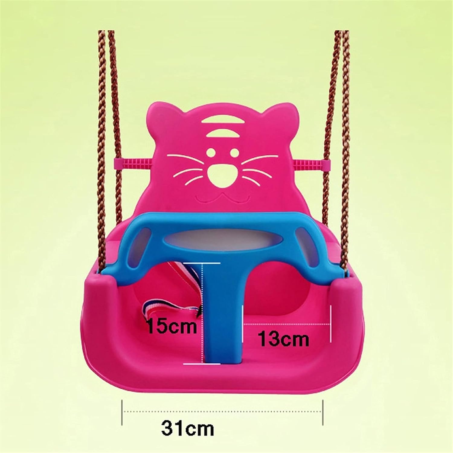 Swings Seats Baby Swing seat Bipartite, Child Swing with Safety Feature, Safety Belt, Childs Adjustable Rope Outdoor Garden Swing Seat with T bar Swing Set(A)