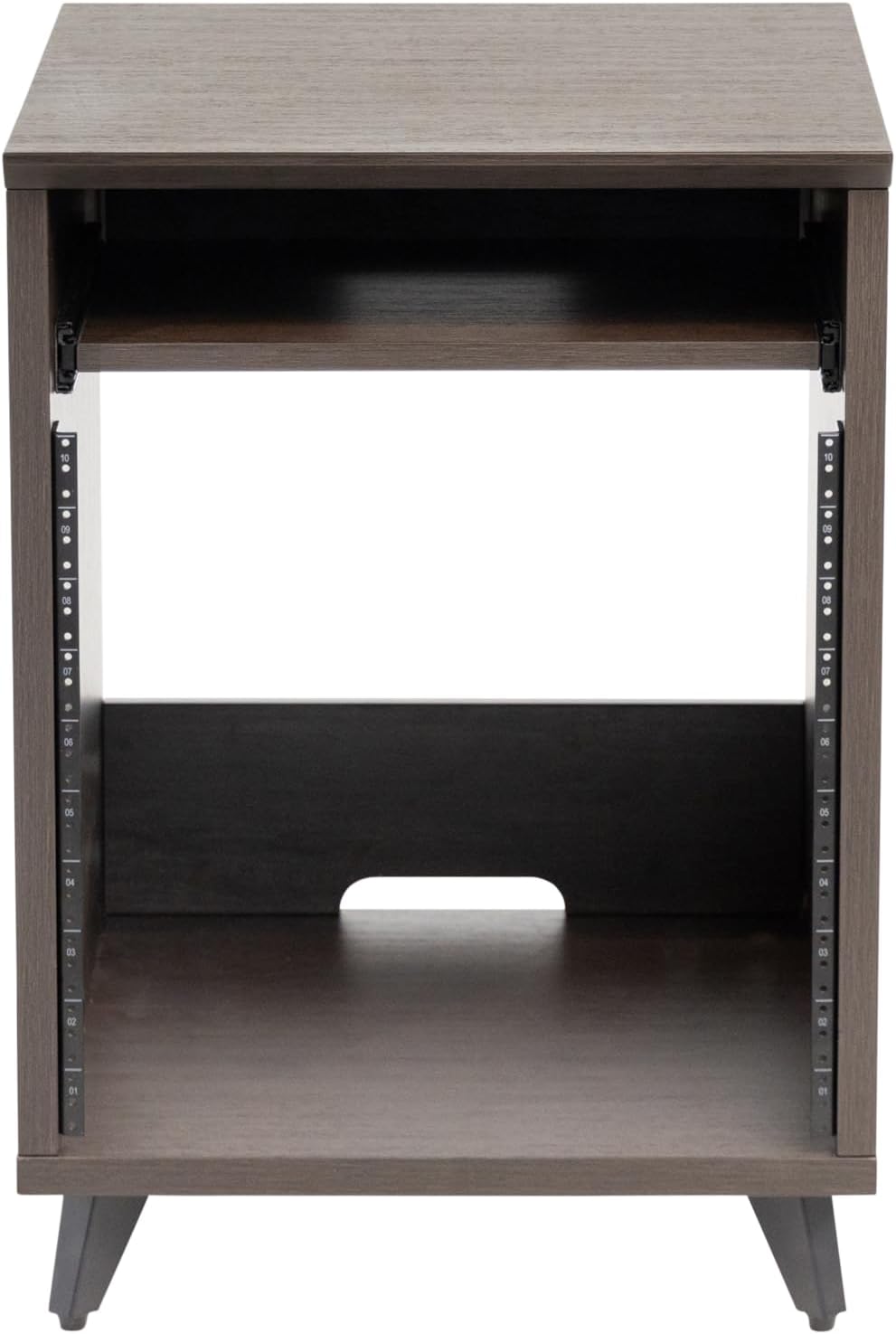 Gator Frameworks Elite Series 10U Studio Rack Desk with Slide-Out Tray and Rear Cable Passthrough, Dark Walnut Finish (GFW-ELITEDESKRK-BRN)