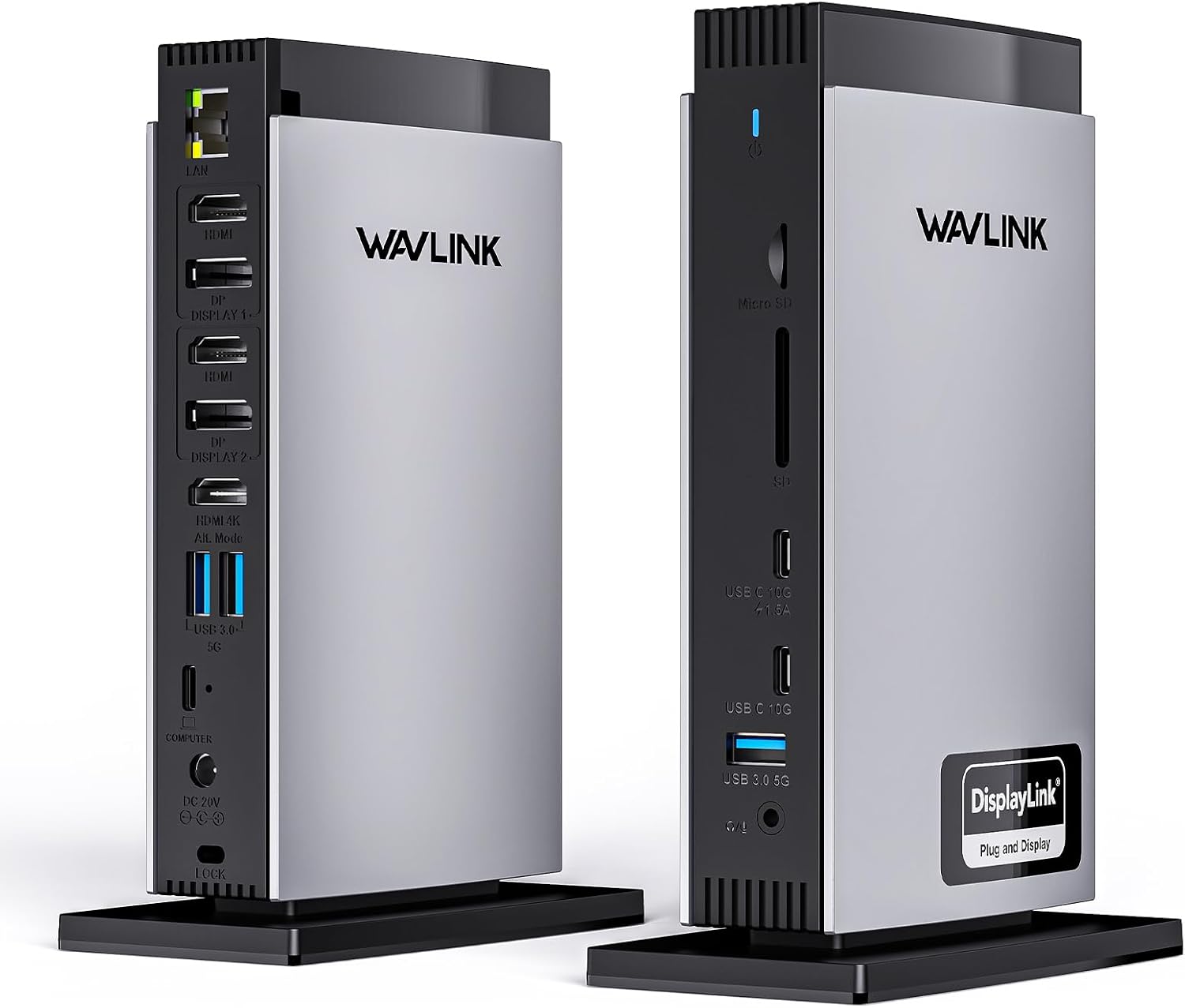WAVLINK USB C Docking Station with 3 HDMI, 15 in 1 Laptop Dock Triple Monitor 4K+Dual 2K, 100W Charging for M1 M2 M3 Mac and Windows, 5 USB Ports, 2DP, 1Gbps Ethernet Port, Audio/Mic, SD/TF