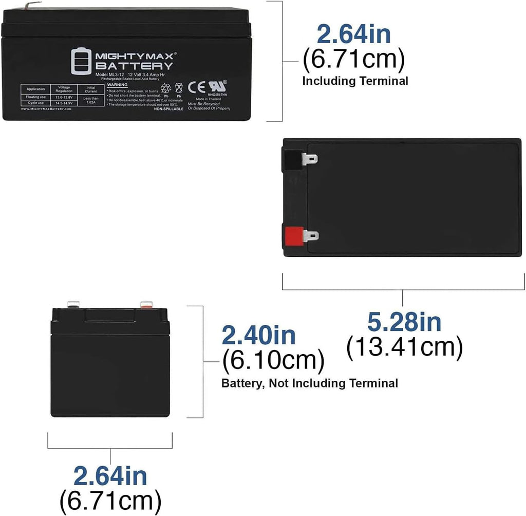 Mighty Max Battery ML3-12 Replacement for Toro Lawn Mower # 106-8397 BATTERY-12 Volt - 10 Pack