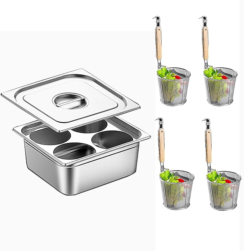 Stainless Steel with Divider and Colander Strainer,Cookware Stockpot Compatible with Induction,Ceramic,Glass,and Halogen Cooktops