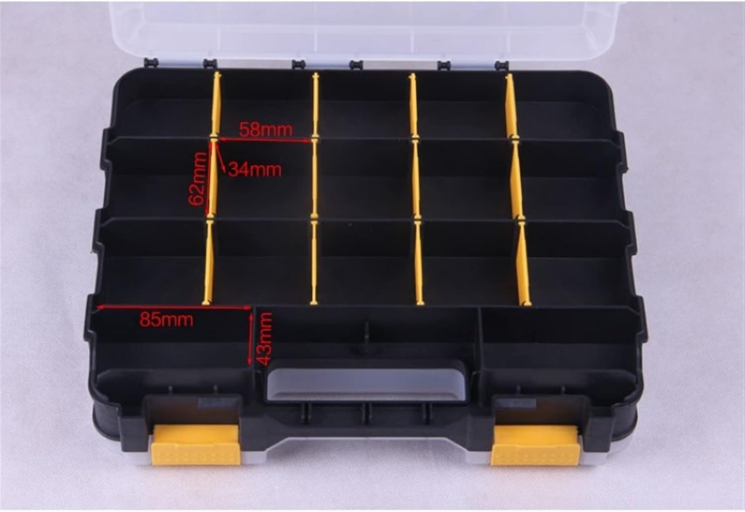 Portable Tool Box Toolbox Storage Box Double-Sided Open Plastic Portable Parts Toolbox Tool Storage Box Small Parts Storage Box 12 Inch Small Parts Box