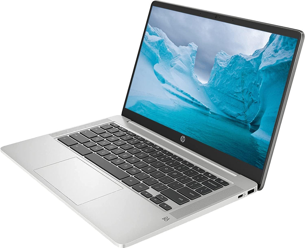 HP hromebook Laptop • 14 Inch Display • Intel Celeron N4120 Processor • 8GB RAM • 128GB eMMC • Intel UHD Graphics 600 • WiFi • Bluetooth • Backlit Keyboard • Chrome OS • Modern Gray (Renewed)