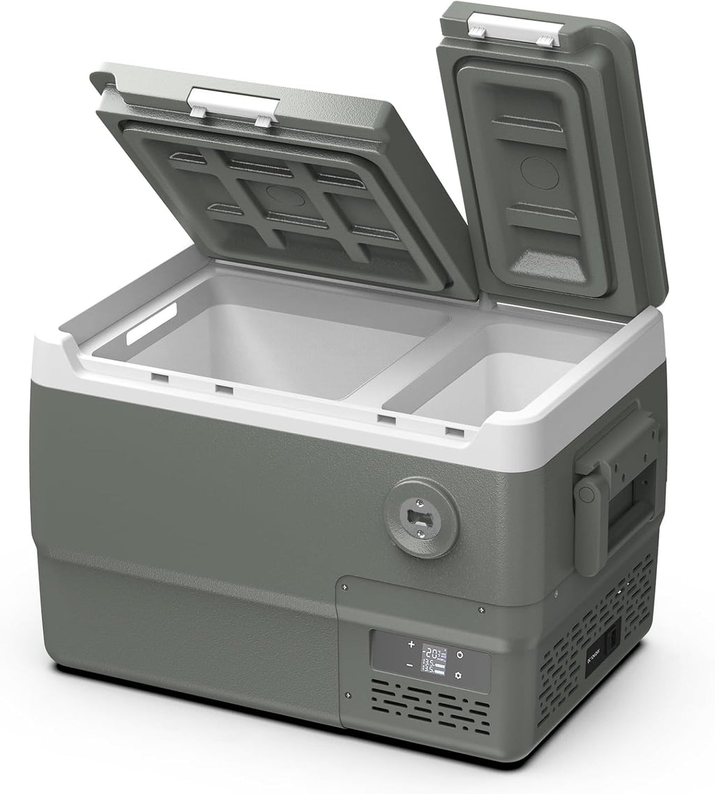 Alpicool Car Refrigerator 12 Volt Dual Zone Portable Car Fridge 32 Quart（30L Electric Cooler with AC/DC，Car Refrigerator Freezer for Truck Van RV Camper SUV, Camping Boat Travel，-4~68°F