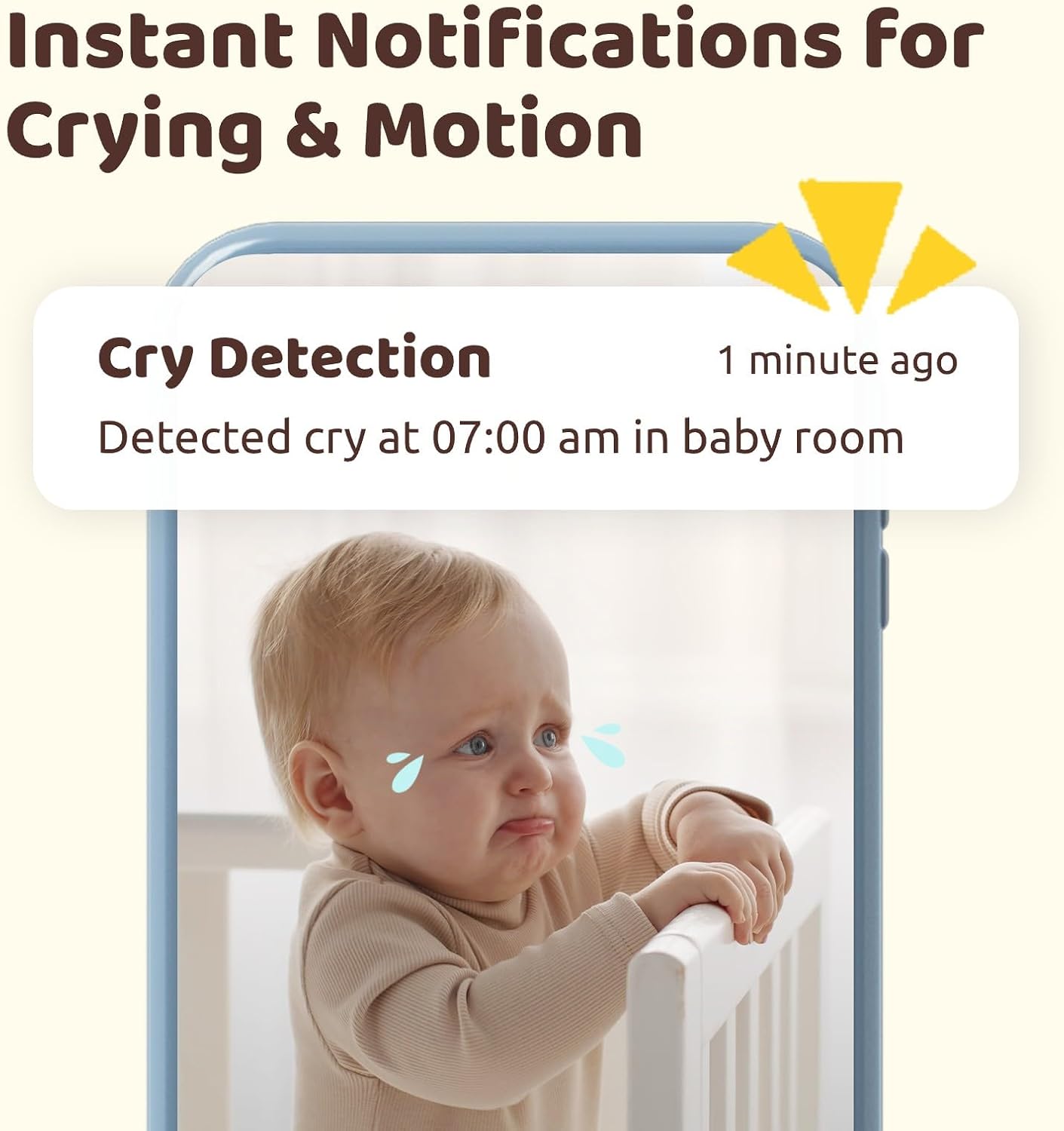NETVUE Peekababy Baby Camera Monitor Video - Baby Monitor with Camera and Audio, 5' Display, 2-Way Talk, 4 in 1 Bracket Meets The Needs in All Scenarios, Smart Phone App, Cry Detection