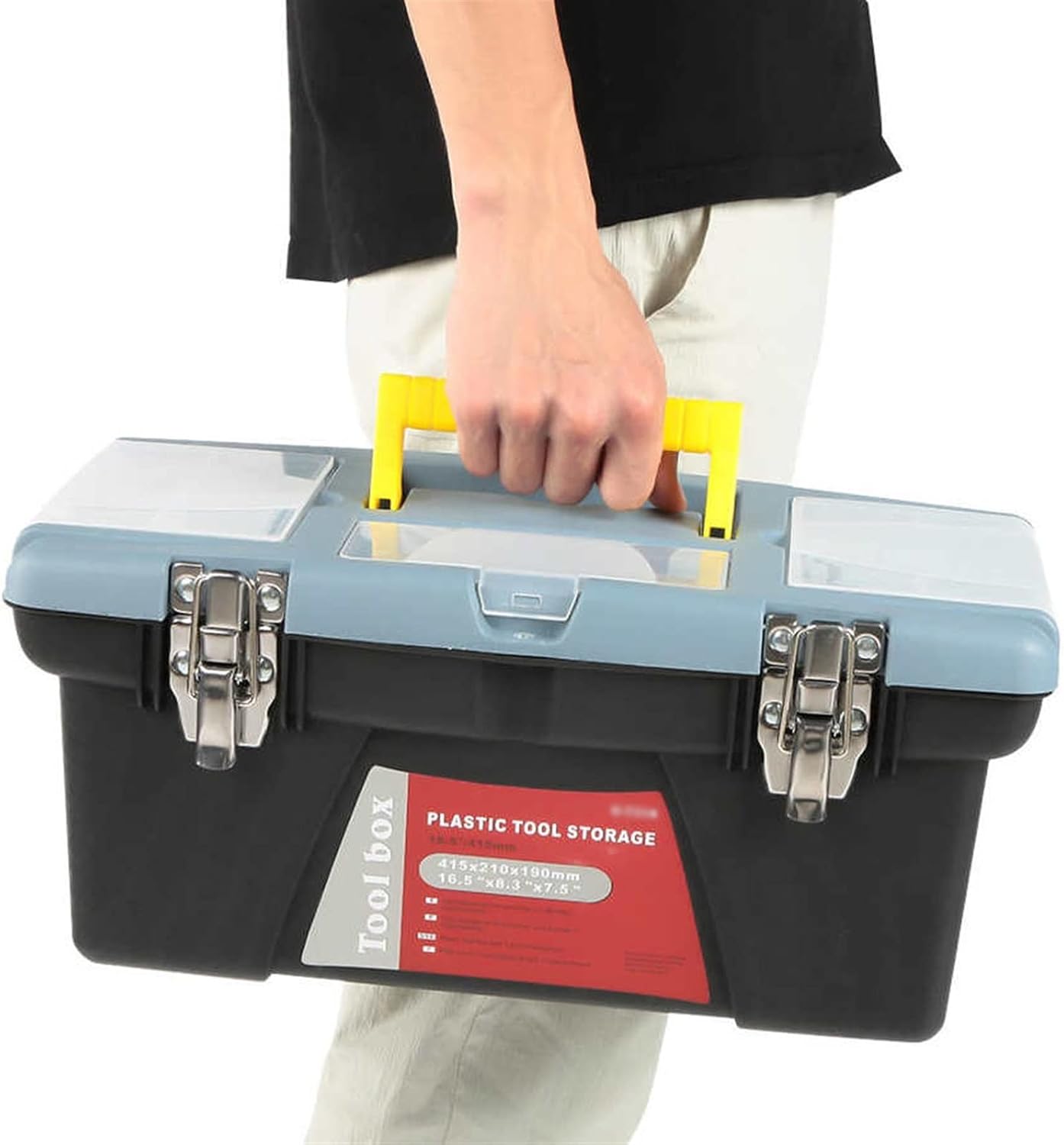 Portable Tool Box Portable Tool Box Organizers and Storage Hardware Repair Tools Container with Handle Household Tool Case Small Parts Box (Size : Large)