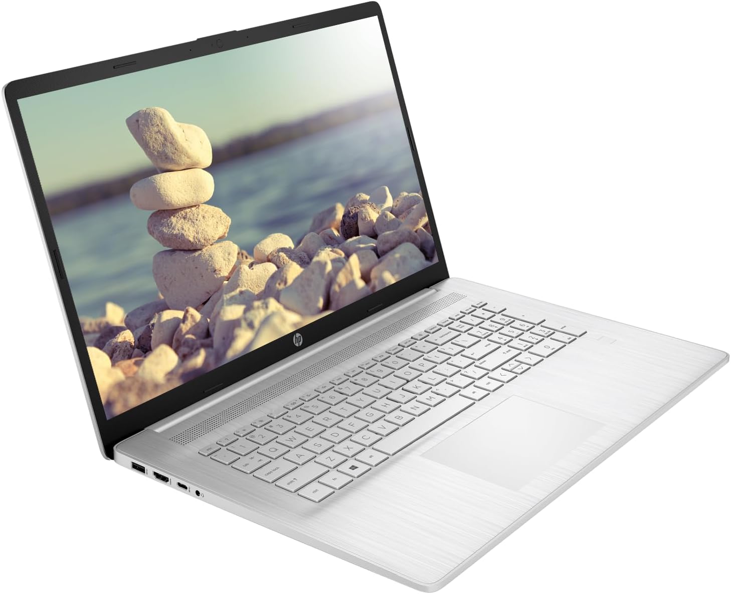 HP 17 Laptop, 17.3' FHD Screen, AMD Ryzen 5 5500U, 32GB SSD, 1TB SSD, Webcam, HDMI, Fingerprint Reader, Wi-Fi, Windows 11 Home, Silver
