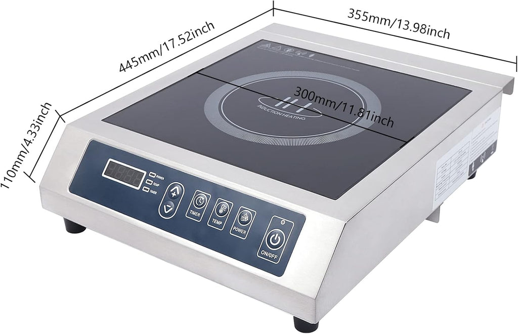 High Power Portable Induction Cooker, 110V 1800W Induction Cooker Cooktop Countertop Burner Induction Cooktop with 13 Speed Adjustment Electromagnetic Oven with Timed Cooking