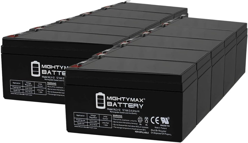 Mighty Max Battery ML3-12 Replacement for Toro Lawn Mower # 106-8397 BATTERY-12 Volt - 10 Pack