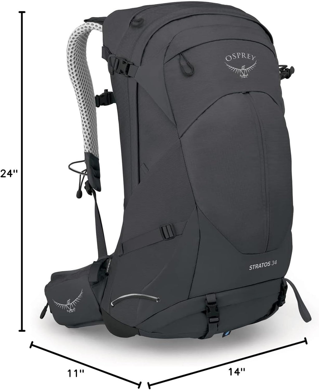 Osprey Stratos 34L Men's Hiking Backpack, Tunnel Vision Grey