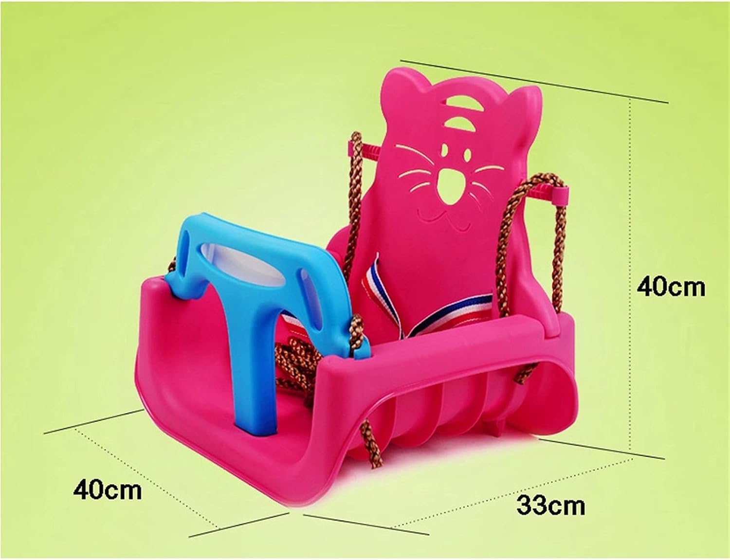 Swings Seats Baby Swing seat Bipartite, Child Swing with Safety Feature, Safety Belt, Childs Adjustable Rope Outdoor Garden Swing Seat with T bar Swing Set(A)
