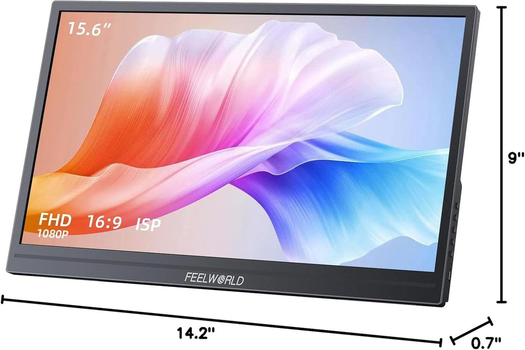 FEELWORLD DH156 15.6inch Portable Monitor 1080p FHD USB-C HDMI Computer Display Gaming Monitor Dual Speaker Plug&Play for Laptop PC MAC Phone PS4 Xbox Switch