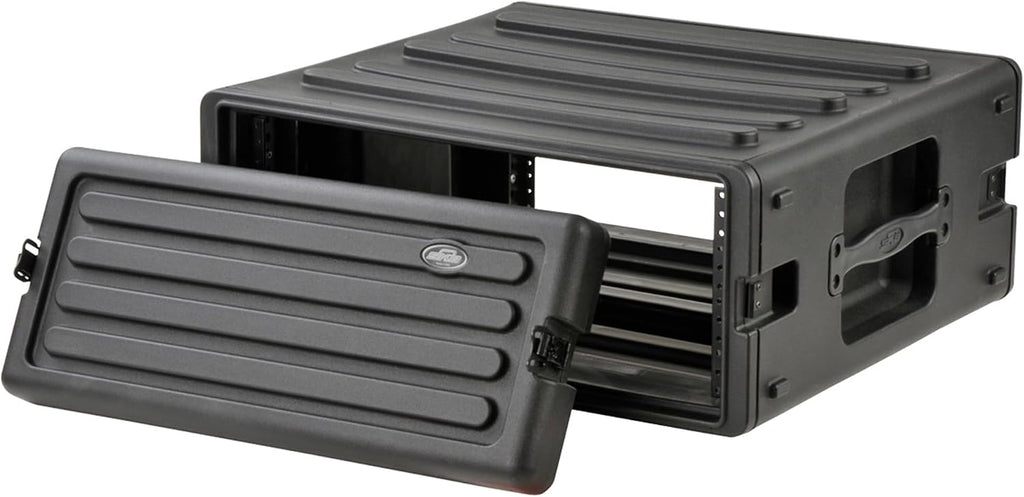 SKB 4U Roto Rack Case - Durable Polyethylene Gear Protector, Stackable, Waterproof with Twist Latches & Rubber Feet for Musicians, DJs, and A/V Equipment - Secure Transport & Storage Solution