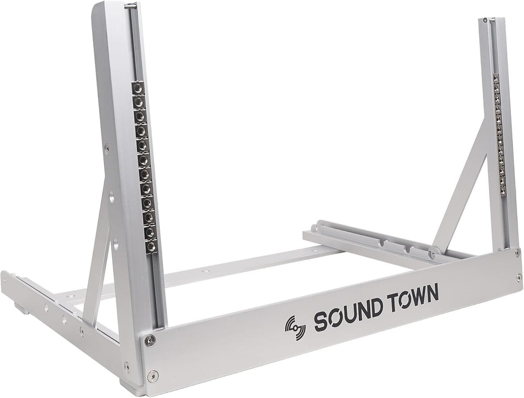 Sound Town 6U Aluminum 2-Post Desktop Open-Frame Rack, Angle Adjustable, for Audio/Video, Network Switches, Routers, Patch Panels (2PF-6A)