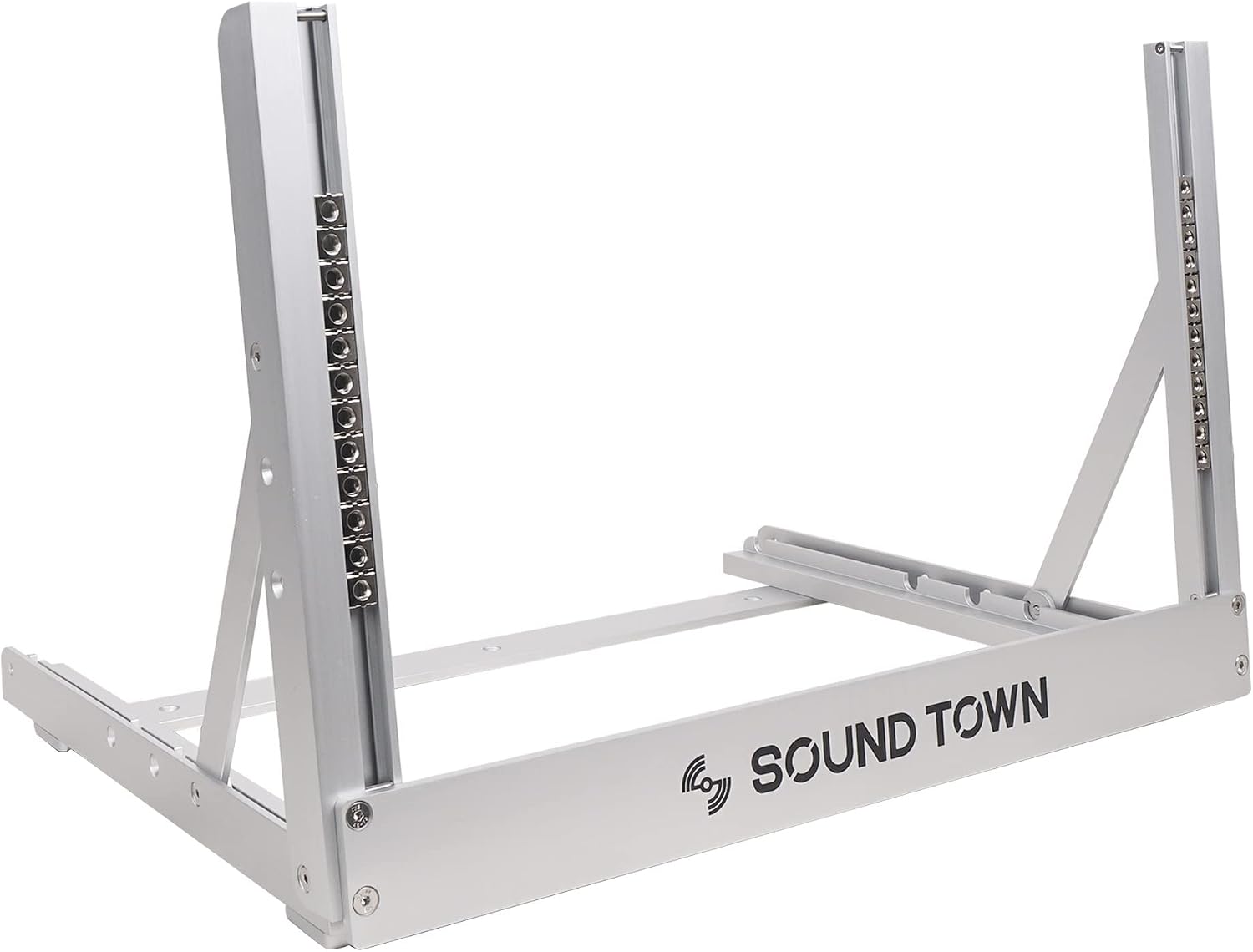 Sound Town 6U Aluminum 2-Post Desktop Open-Frame Rack, Angle Adjustable, for Audio/Video, Network Switches, Routers, Patch Panels (2PF-6A)