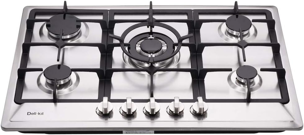 30 Inch Gas Cooktop NG/LPG Sealed 5 Burner Stainless Steel Gas Hob DK257-A02